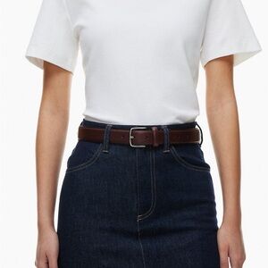Aritzia Essential Solid Brass Leather Belt size S